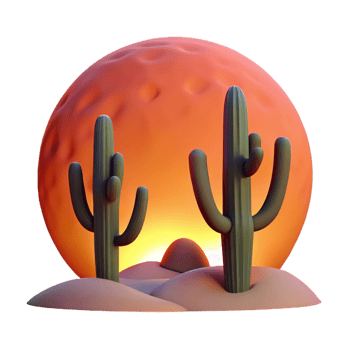 stunning contemporary A Desert Landscape at Sunset Cacti Silh authentic png