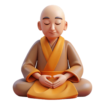 elegant modern Portrait of a Serene Monk in Simple Robe premium png