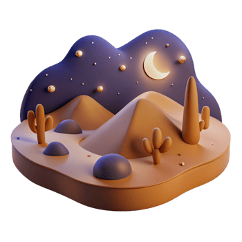 vibrant abstract A Desert Landscape at Night Starry Sky M detailed png