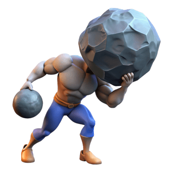 extraordinary vintage A Powerful Giant Throwing a Boulder Dram professional png