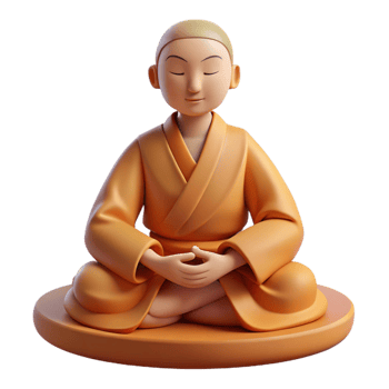 impressive artistic Portrait of a Serene Monk in Flowing Robes premium png