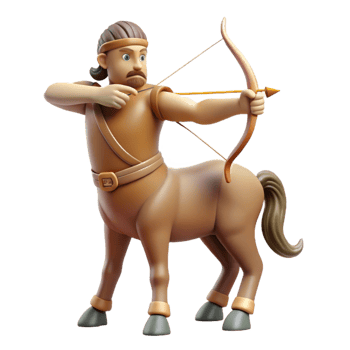 vibrant contemporary A Wise Centaur Teaching Archery Soft Da original png