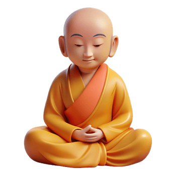 vibrant classic Portrait of a Serene Buddhist Monk Medi professional png