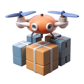 beautiful abstract A Drone Delivering a Package in a Dense premium png