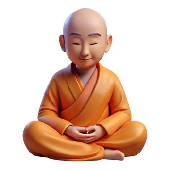 beautiful artistic Portrait of a Serene Buddhist Monk Medi high quality png