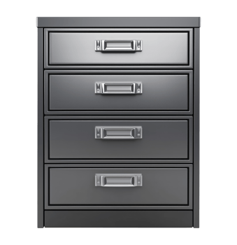 Metal file cabinet isolated on transparent background png