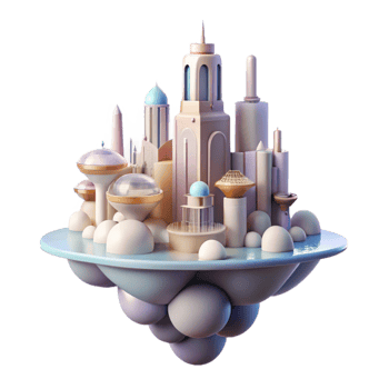 serene abstract magnificent artistic A Futuristic City Floating Among the Cloud exclusive genuine png