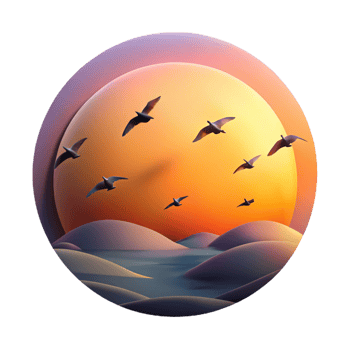 impressive traditional wonderful artistic A Flock of Birds Silhouetted Against a C genuine premium png