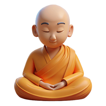 dramatic abstract Portrait of a Serene Buddhist Monk Medi high quality png