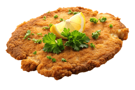 Schnitzel crispy golden breaded delight served png