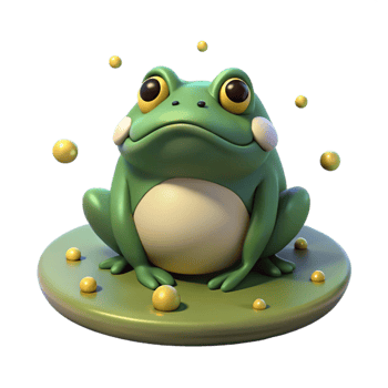 magnificent abstract Grumpy Bullfrog on a Lily Pad professional png