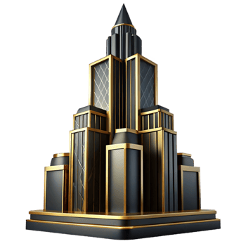 elegant creative A Towering Art Deco Skyscraper Black And exclusive png
