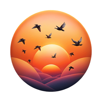wonderful rustic A Flock of Birds Silhouetted Against A high resolution png