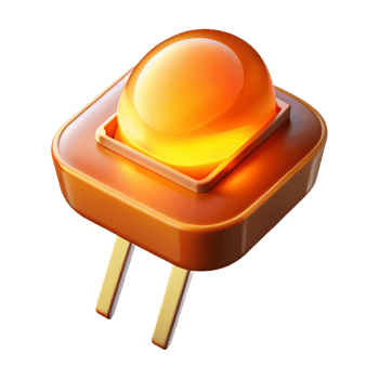 elegant classic A Single Glowing Transistor Magnified T detailed png