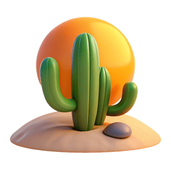 elegant abstract A Cactus Plant in the Desert at Sunset genuine png
