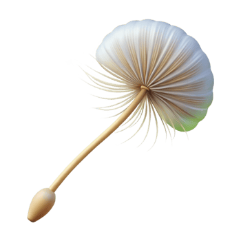 serene creative A Single Dandelion Seed Head in the Wind genuine png