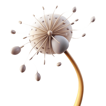 stunning artistic A Single Dandelion Seedhead with Seeds Blo high resolution png
