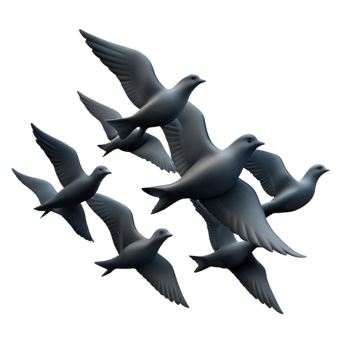 beautiful artistic A Group of Birds Flying in Formation Dr genuine png