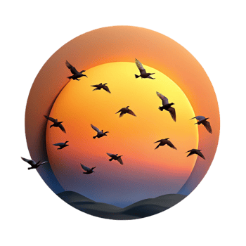 stunning minimalist wonderful classic A Flock of Birds Silhouetted Against a V detailed original png