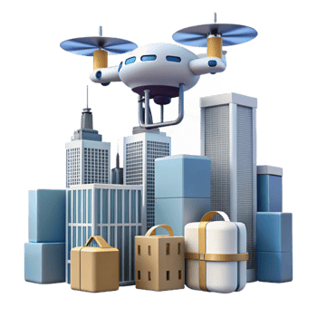 stunning traditional A Drone Delivering a Package in a Dense original png
