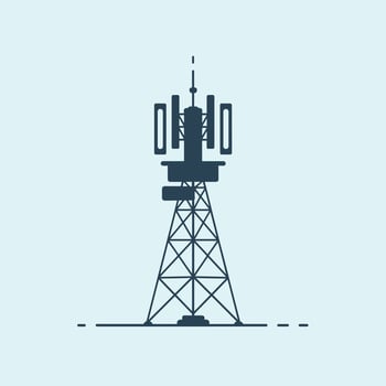 Advanced Telecommunications Tower for 5G Internet vector