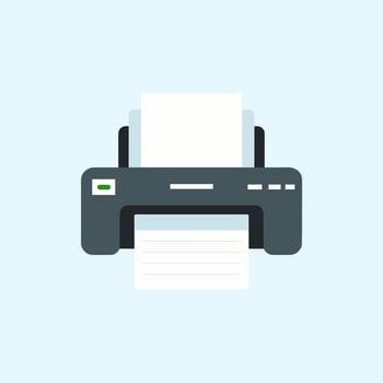 Office Printer with Paper Sheets in a Minimalist Illustration vector