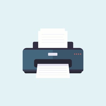 Workplace Printing Setup Printer and Documents vector