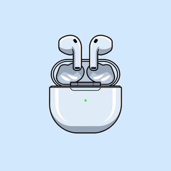 High-Tech Wireless Earbuds for Clear Audio Experience vector
