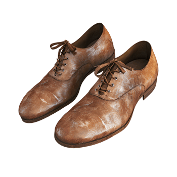 3D Old Worn Shoe Isolated On Transparent Background png