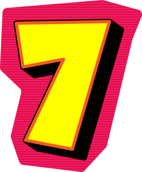 Magazine Ransom Note Cut Out, Number 7 png