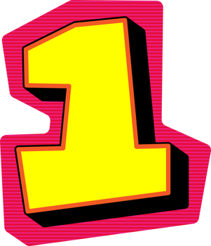 Magazine Ransom Note Cut Out, Number 1 png