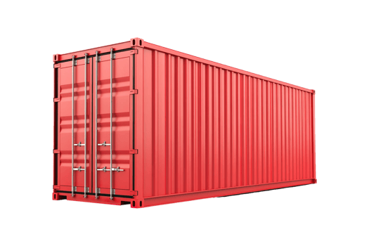 Red Shipping Container on Transparent Background png