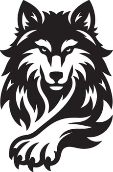 a black and white wolf head silhouette on a white background vector