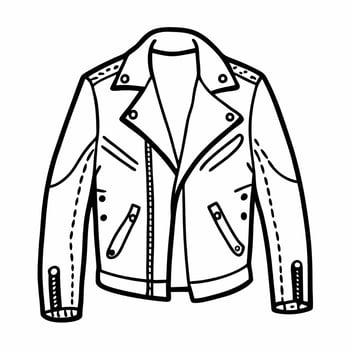 Classic Biker Jacket Illustration in Black and White vector