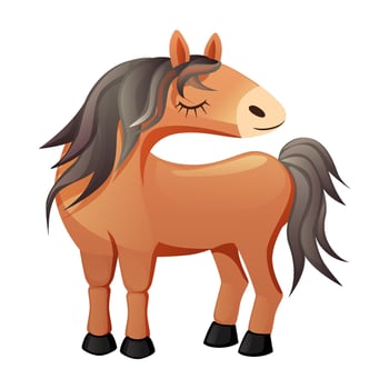 Horse cartoon isolated. Horse Character. Animal themed vector