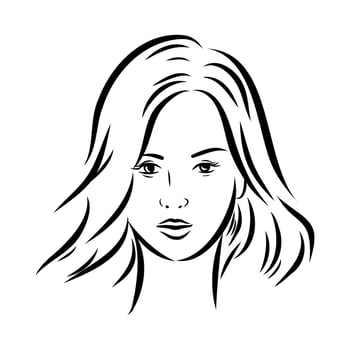 beautiful girl's head drawing vector