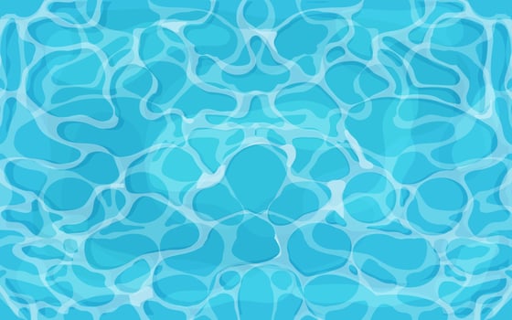 Water ripple surface pool or ocean water with glares sunlight reflections, game texture top view. Beach sea clean and deep water. vector