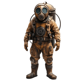 Deep Diving Suit isolated on transparent background png