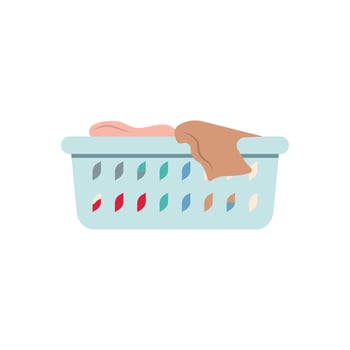 Blue laundry basket icon vector