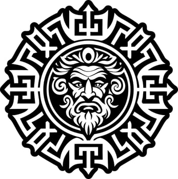 Greek deity symbol icon in solid style vector