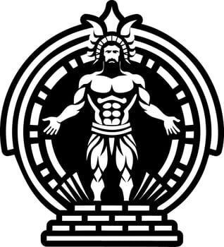 Rhodes colossus icon in glyph style vector