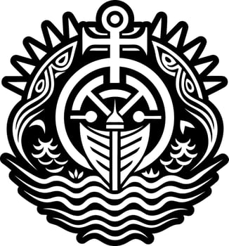 Nautical tattoo symbol icon in solid style vector