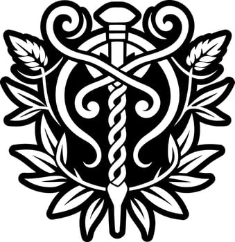 Vine tattoo icon in glyph style vector