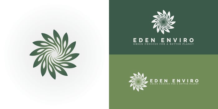 The logo presents a uniquely vibrant and harmonious emblem, perfectly suited for the Environmental and Sustainability sector. Its distinctiveness lies in the swirling, stylized floral design. vector