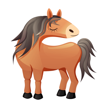 Horse cartoon isolated. Horse Character. Animal themed. png