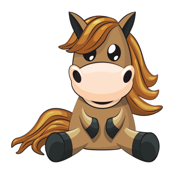 Sitting funny horse. Horse cartoon isolated. Horse Character. Animal themed. png