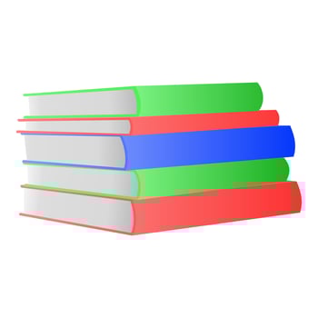 Stack of Textbooks on White Background. Books Stack Element. Empty Book Icon. vector