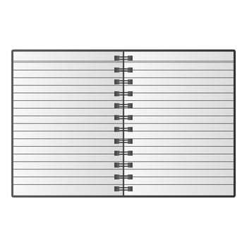 Open Blank Notebook. White Notebook Element Stationery. Binder Notebook Icon. vector