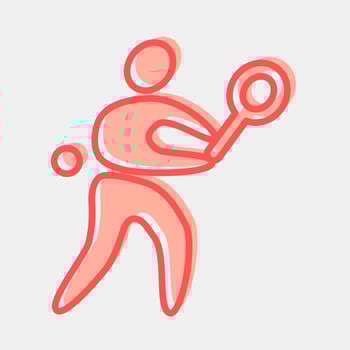 Icon tennis. Olympics Sports elements. Icon in two tone style. vector