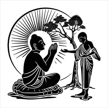 Lotus Pose Buddha vector